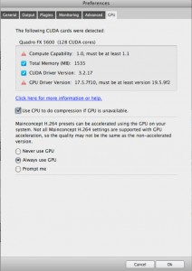 Sorenson Squeeze 7 GPU settings